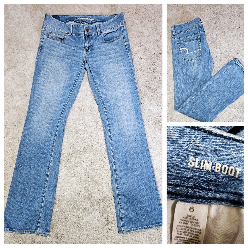 American Eagle Low Rise Light Flare Jeans